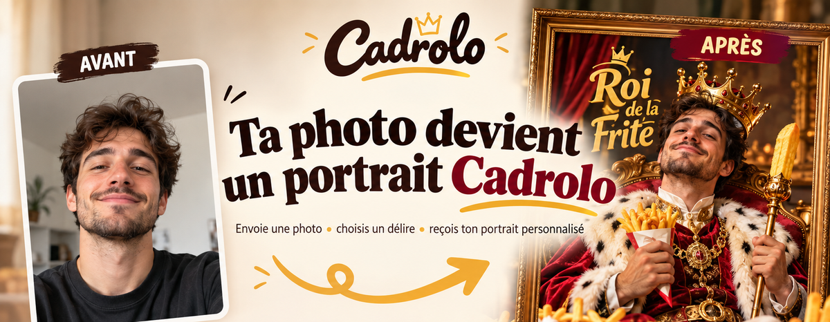 Avant après d’un portrait personnalisé Cadrolo